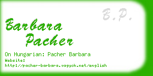 barbara pacher business card